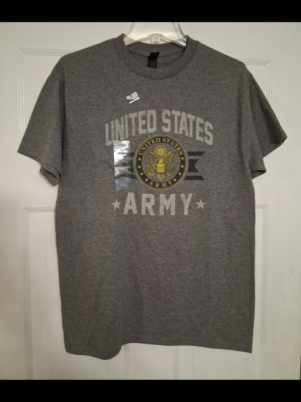 Gildan Gray United States Army Graphic Tee with Yellow Emblem